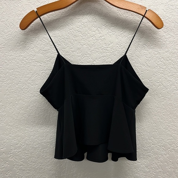 Leith Black Spaghetti Strap Peplum Top M - Picture 4 of 4